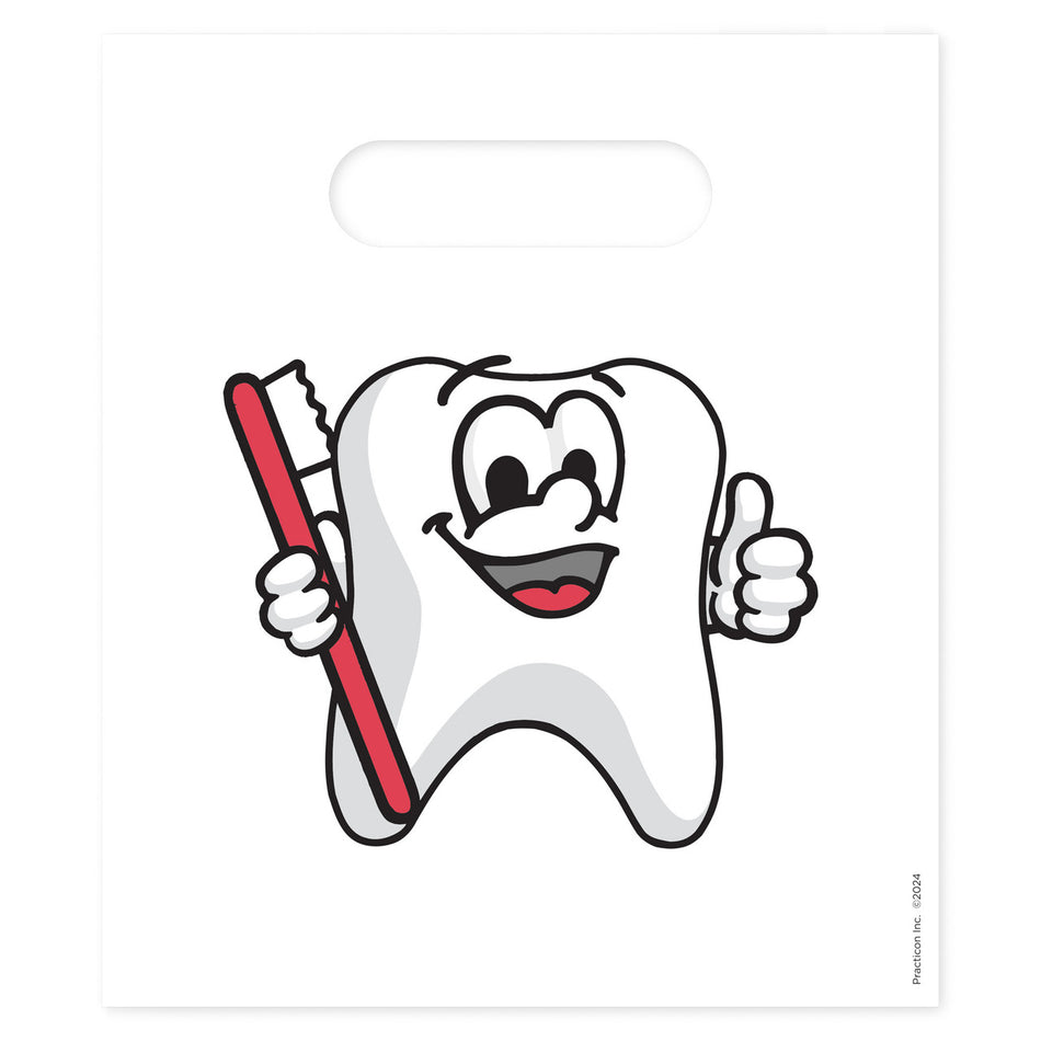 TOOTIE TOOTH PATIENT BAGS 7 3/4 X 9 Practicon 1109638