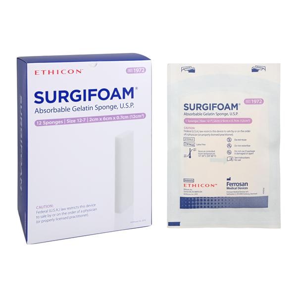 Surgifoam Gelatin Hemostatic Sponge 2x6cm Sterile 7mm  J&J - 1972