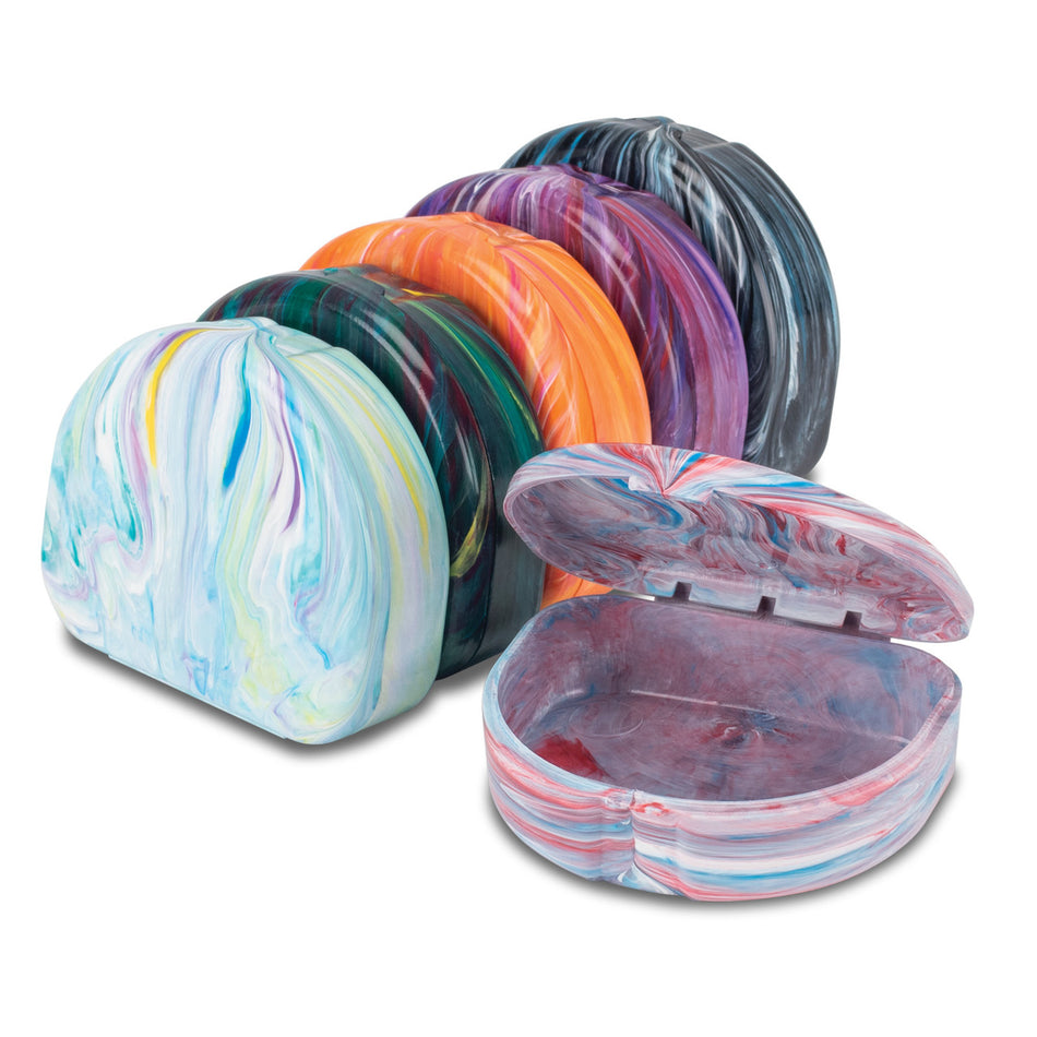 Designer Marbled-Color Retainer Cases 24/Pack Practicon 7086011