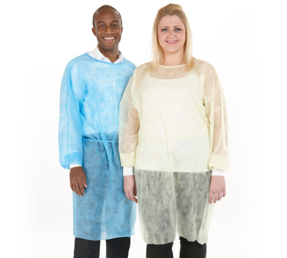 Gowns Isolation Tie Back 12/pk - Medicom  (Blue or Yellow)