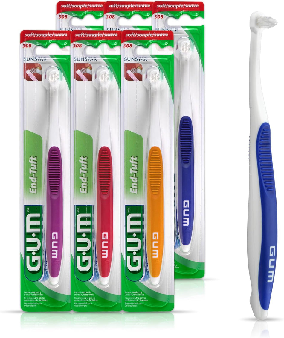 GUM End Tuft Toothbrush, Tapered Trim, 12/Box, 308PD