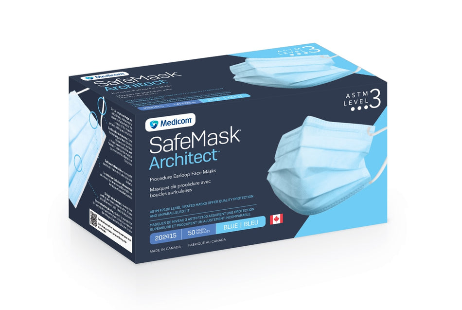 SafeMask  Architect Face Mask ASTM Level 3 Blue 50/Bx Medicom 202415 (Case of 10)