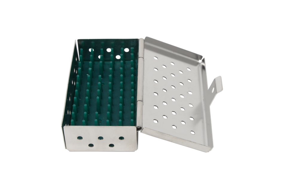 Sterilization Cassette for Clamps, Small Parts & Handpieces, With Silicone Mat - 80x40x20, Non Detachable HiTeck HT-HMMT-4104