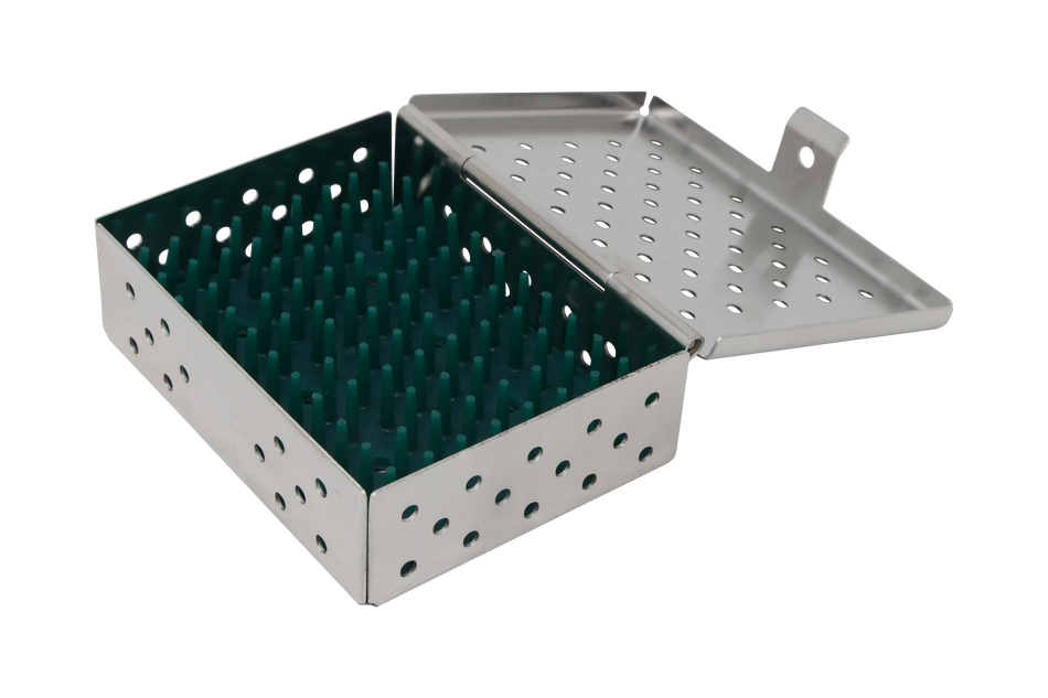 Sterilization Cassette for Clamps, Small Parts & Handpieces, With Silicone Mat - 80x60x25, Non Detachable HiTeck HT-HMMT-4105