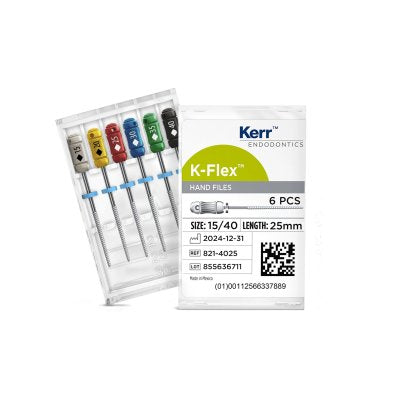 K-Flex Files Size 25mm #25 Stainless Steel Red 6/Pk Kerr Endodontics - 15138 - Gift Card - $5