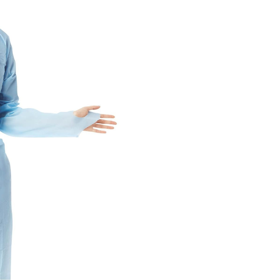 Gowns Isolation Tie Back Blue 15/pk - CRI5000