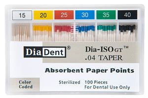 PPDIA-ISOGT .04   #40 Paper Points (Tulsa Profile ISO Rotary Files) 100/box 210-608 - Diadent - Gift Card - $2