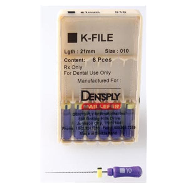 K-File 10 21mm SS 6/Pk.. Dentsply (671101)