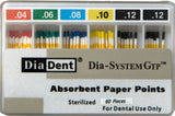 DIA-SYSTEM GTP #20 Ass't (60 pts/box) Paper Points (Tulsa ProfileGT Taper Files) 100/box 242-691 - Diadent - Gift Card - $2