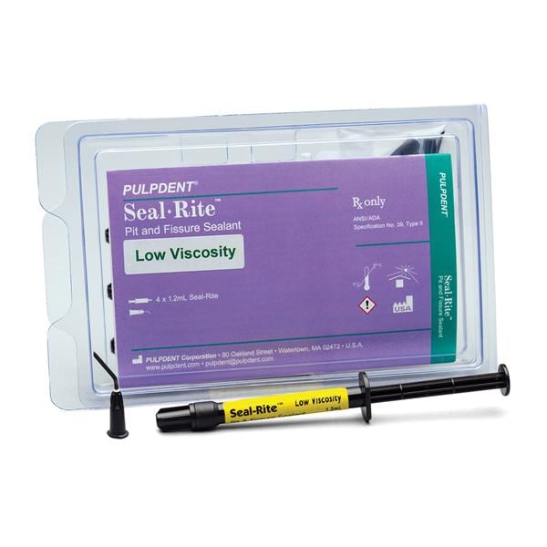 Seal-Rite Pit & Fissure Sealant - Pulpdent (SEAL-LV)..Low Viscosity 4 x 1.2ml syringe kit - Gift Card - $5