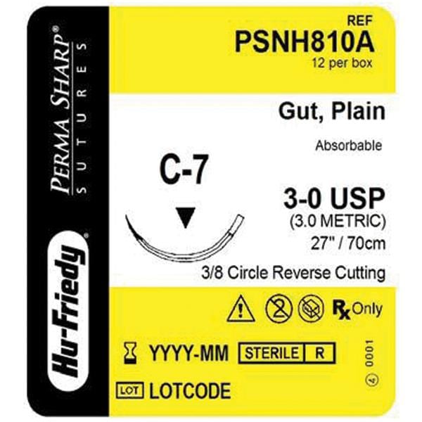 Suture PermaSharp Gut C-7 3-0 Plain 27in  12/Bx -  Hu-Friedy (PSNH810A) - Gift Card - $5