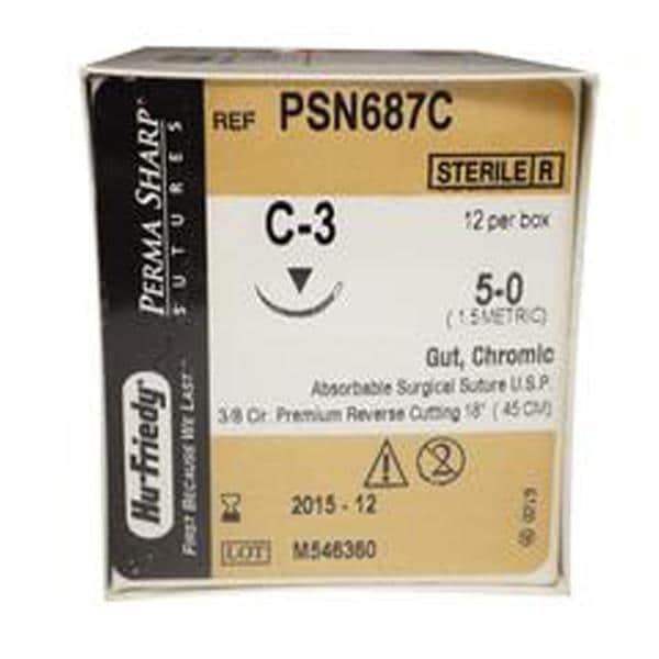 Suture PermaSharp Gut C-3 5-0 Chromic 18in Suture 12/Bx  Hu-Friedy (PSN687C) - Gift Card - $5
