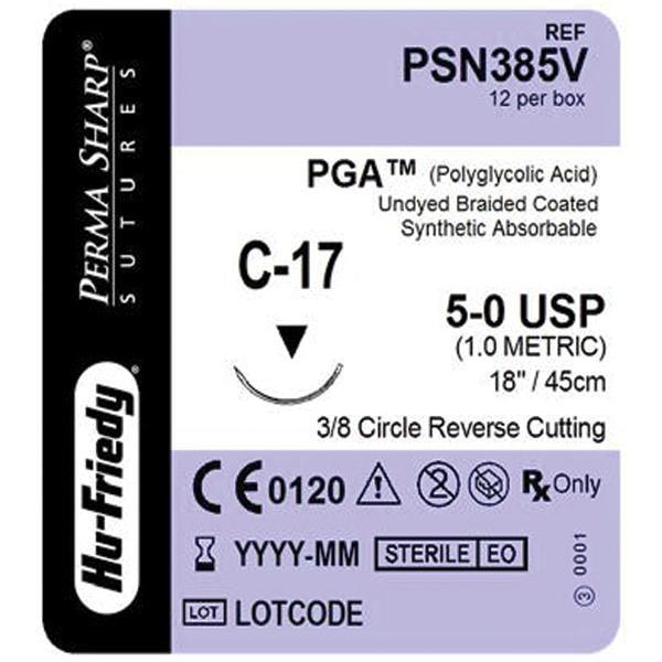 Suture PermaSharp PGA C-17 5-0 UD 18in 12/Bx - Hu-Friedy (PSN385V) - Gift Card - $5