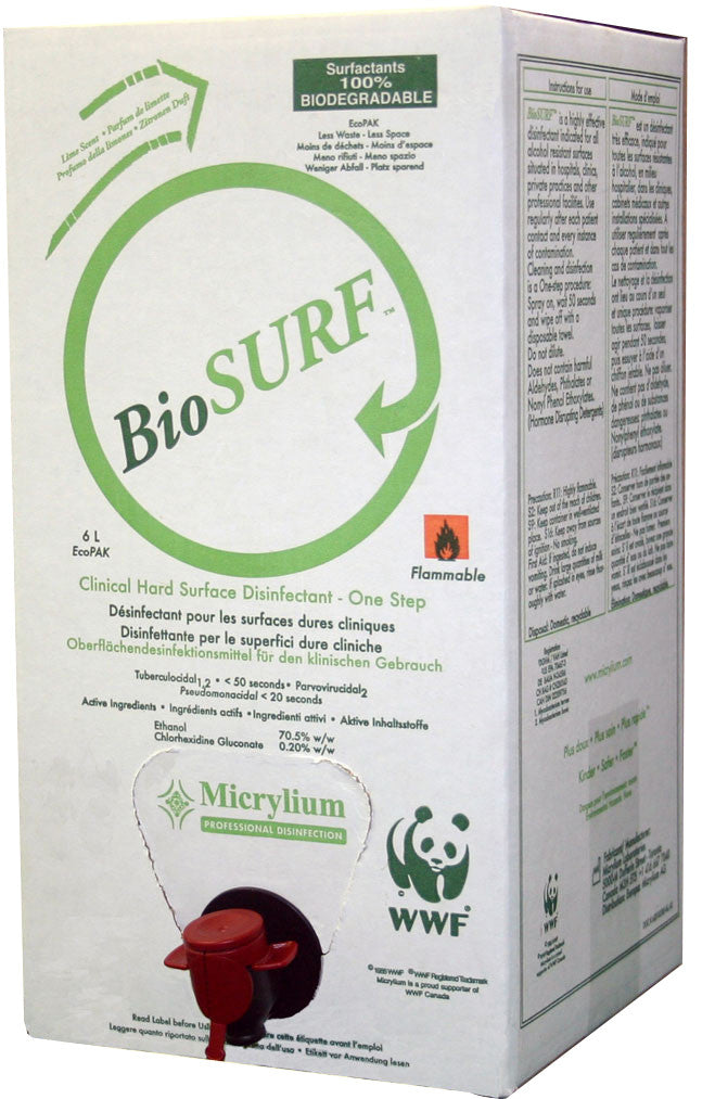 Bio Surf 5L Bag -Hard surfaces & Metal -  Micrylium       GIFT CARDS     -  $5     4+ $7.50, , MICRYLIUM - Canadian Dental Supplies, office supplies, medical supplies, dentistry, dental office, dental implants cost, medical supply store, dental instruments, dental supplies canada, dental supply, dental supply company 