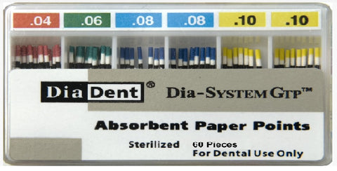 DIA-SYSTEM GTP.08 #30 Paper Points (Tulsa ProfileGT Taper Files) 100/box 243-608 - Diadent - Gift Card - $2