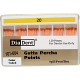 GP Spillproof   #20 Gutta Percha (Non-Marked) 120/box 101-604 - Diadent - Gift Card - $2  10+$5