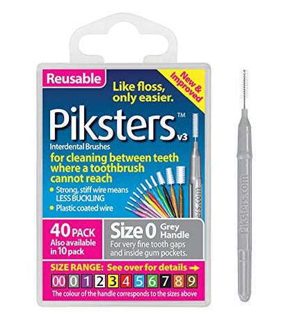 REMOVE - Piksters Interdental Brush #0 Grey 40/Bx -Erskine Dental (PK040-GREY)