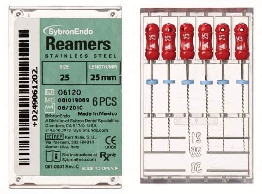 Reamers 21mm #10 Satinless Steel Purple 6/pk Kerr Endodontics - 6029