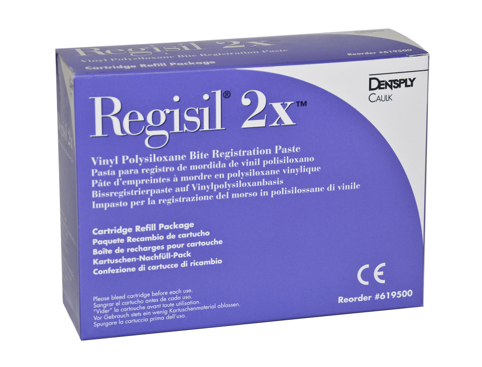 Regisil 2x - Caulk..4x50ml cartridges & mixing tips       GIFT CARDS     -  $5     4+ $10, , DENTSPLY - Canadian Dental Supplies, office supplies, medical supplies, dentistry, dental office, dental implants cost, medical supply store, dental instruments, dental supplies canada, dental supply, dental supply company 