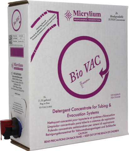 Bio Vac 5L Bottle 2x concentate - Micrylium       GIFT CARDS     -  $10, , MICRYLIUM - Canadian Dental Supplies, office supplies, medical supplies, dentistry, dental office, dental implants cost, medical supply store, dental instruments, dental supplies canada, dental supply, dental supply company 