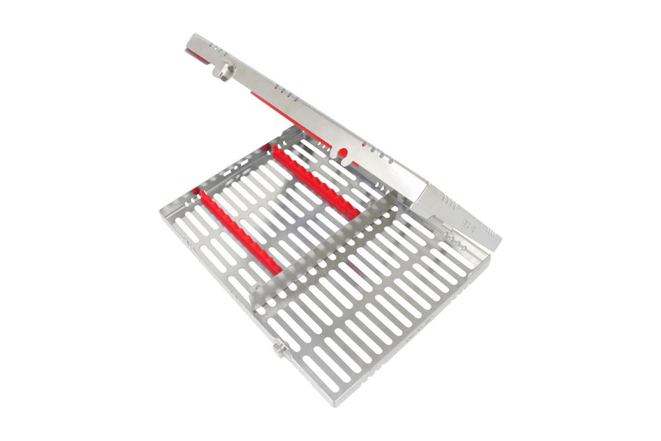 Sterilization Cassette for 12 Instruments, With Accessory Area, Detatchable - 280X202X30MM  HiTeck  HT-HMCT-2212